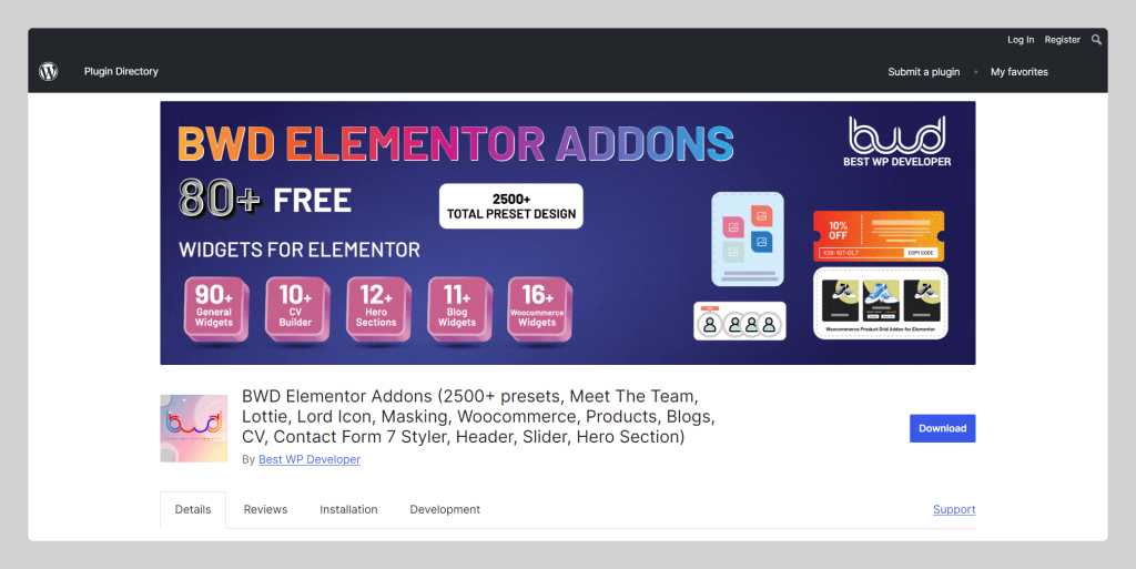 BWD Elementor Addons, Elementor Addons List, Wptowp