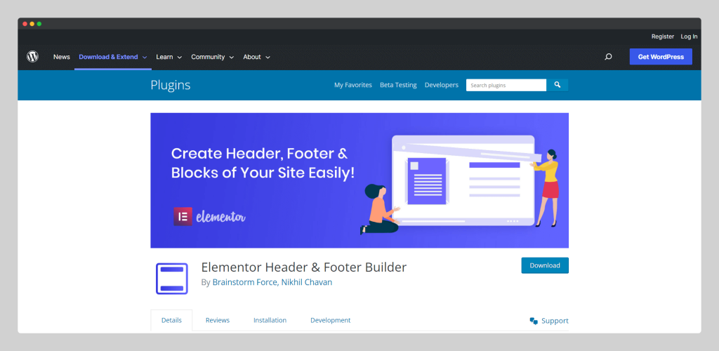 Elementor Header & Footer Builder, wptowp