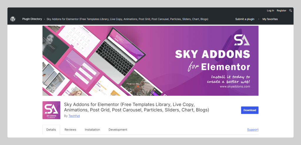 Sky Addons for Elementor, Wptowp