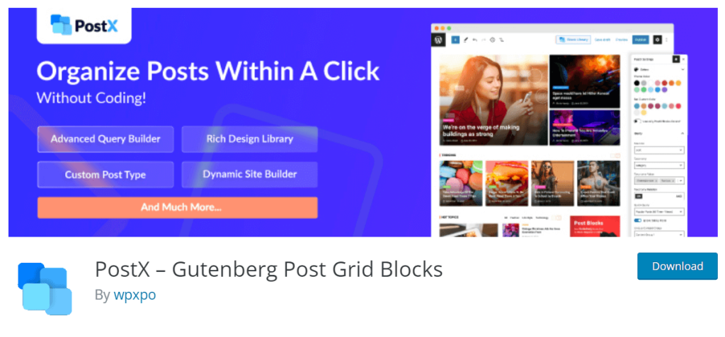 PostX Gutenberg Post Blocks Plugin, wptowp