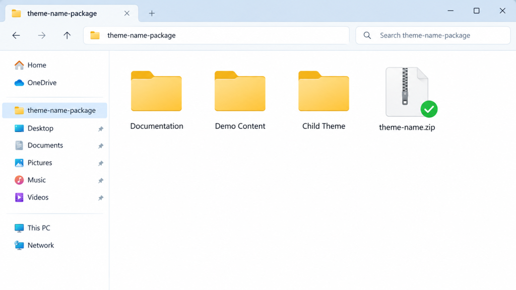 Theme Package Explorer Window
