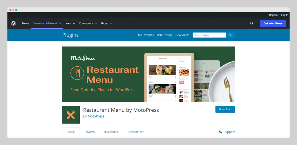 Restaurant Menu by MotoPress, Wptowp