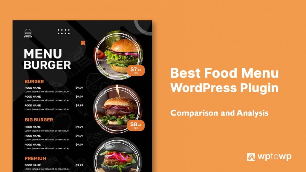 WordPress food menu plugin, Wptowp