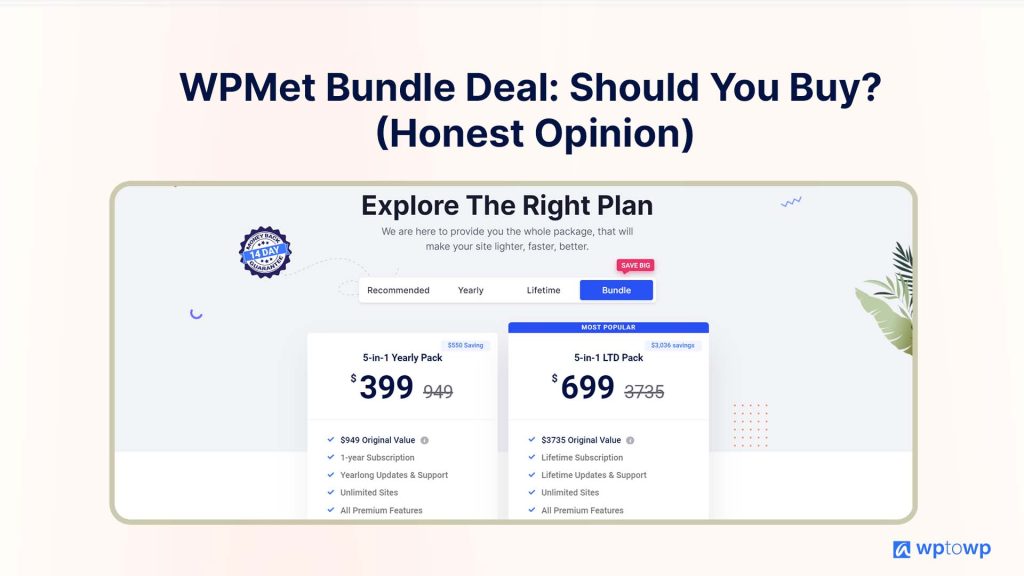 WPMet bundle deal, WPMet offer, Wptowp