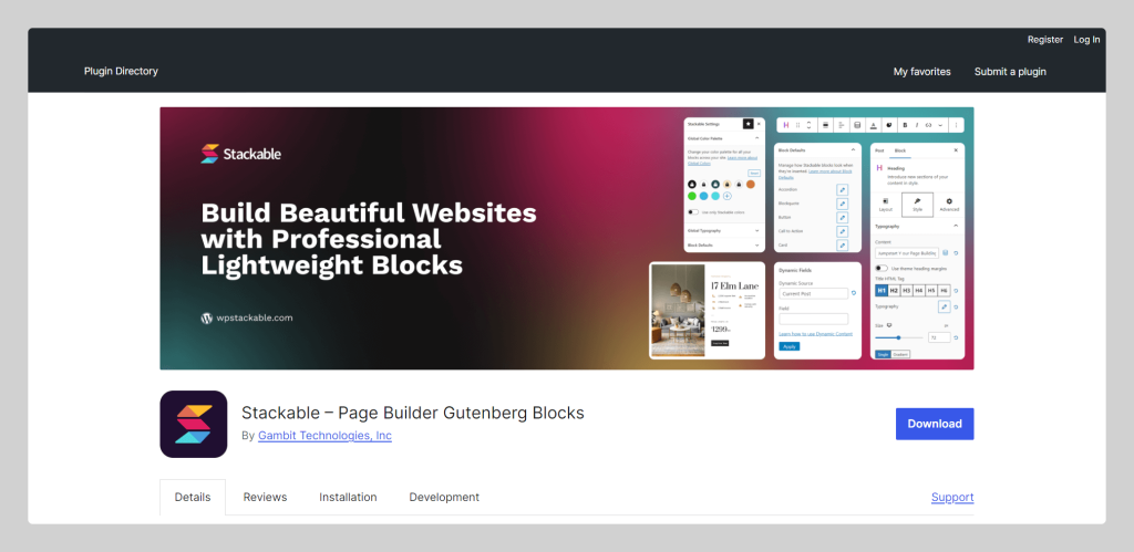 Stackable, Gutenberg block editor plugin, Wptowp