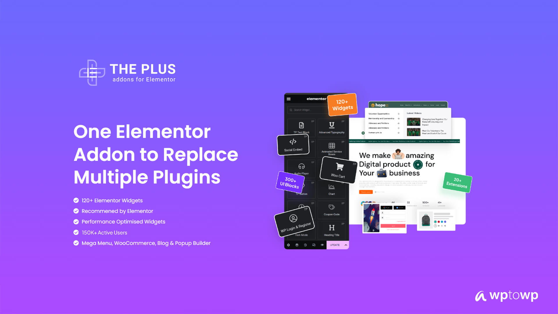 The Plus Addon for Elementor, Wptowp