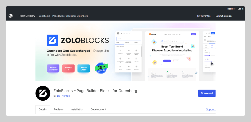 ZoloBlocks, Gutenberg Block Builder Plugin, Wptowp