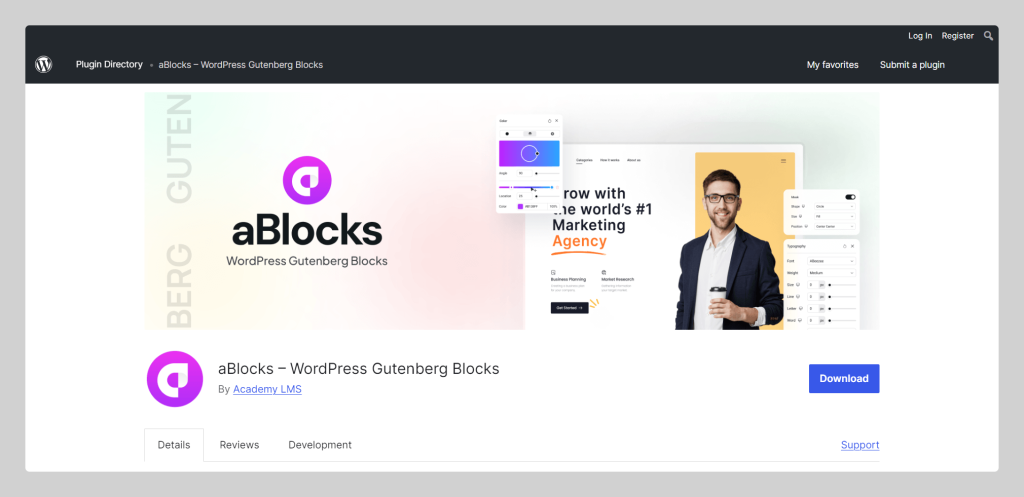 aBlocks, Gutenberg block plugin, Wptowp