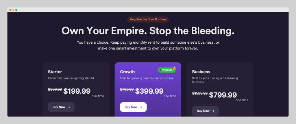 Creator LMS Pro Pricing, Wptowp