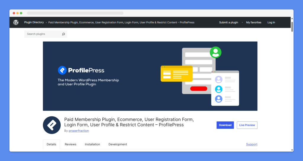 ProfilePress, Wptowp membership plugin