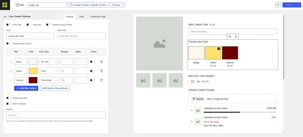 Customizing addon pricing, Wptowp